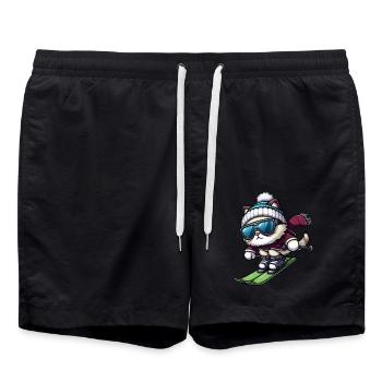 Cat Ski Skis Winter Vacation Winter Sports - Swim Trunks - black - Front - AI Model Male 185 light (185cm)