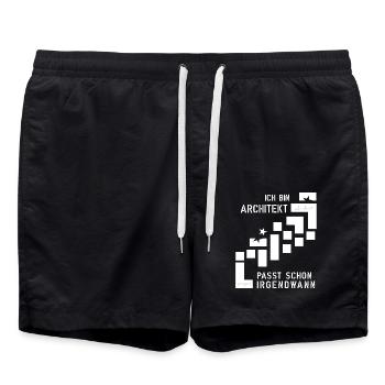 Architekt - Badeshorts - Schwarz - Vorne - AI Model Male 185 light (185cm)