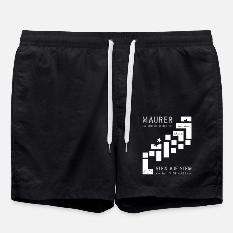 Mauer Hochbau Hausbauer - Badeshorts - Schwarz