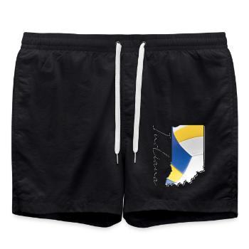 Real Volleyball in Indiana State Map IN - Swim Trunks - black - Front - AI Model Male 185 light (185cm)