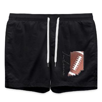 Indiana (United States) | real football | Map Script - Swim Trunks - black - Front - AI Model Male 185 light (185cm)
