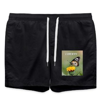 Butterfly in Bloom - Swim Trunks - black - Front - AI Model Male 185 light (185cm)