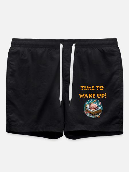 TIME TO WAKE UP - Swim Trunks - black