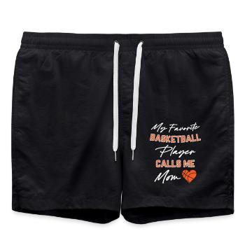 My favorite Basket ball player call me Mom - Badeshorts - Schwarz - Vorne - AI Model Male 185 light (185cm)