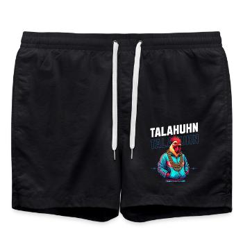 Talahuhn Talahon Talahina TikTok Trend lustig - Badeshorts - Schwarz - Vorne - AI Model Male 185 light (185cm)