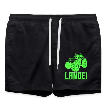 traktor landei 1 - Badeshorts - Schwarz - Vorne - AI Model Male 185 light (185cm)
