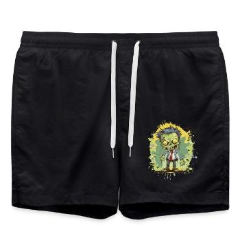 Bande dessinée de zombies - Short de bain - noir - Devant - AI Model Male 185 light (185cm)