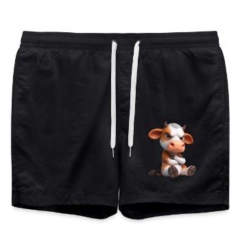 Cow grim 3 - Swim Trunks - black - Front - AI Model Male 185 light (185cm)