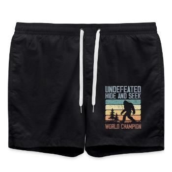 Undefeated Hide And Seek World Champion | Bigfoot - Short de bain - noir - Devant - AI Model Male 185 light (185cm)