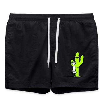Cactus Hugging Girl Cacti Love Cute Prickly - Swim Trunks - black - Front - AI Model Male 185 light (185cm)