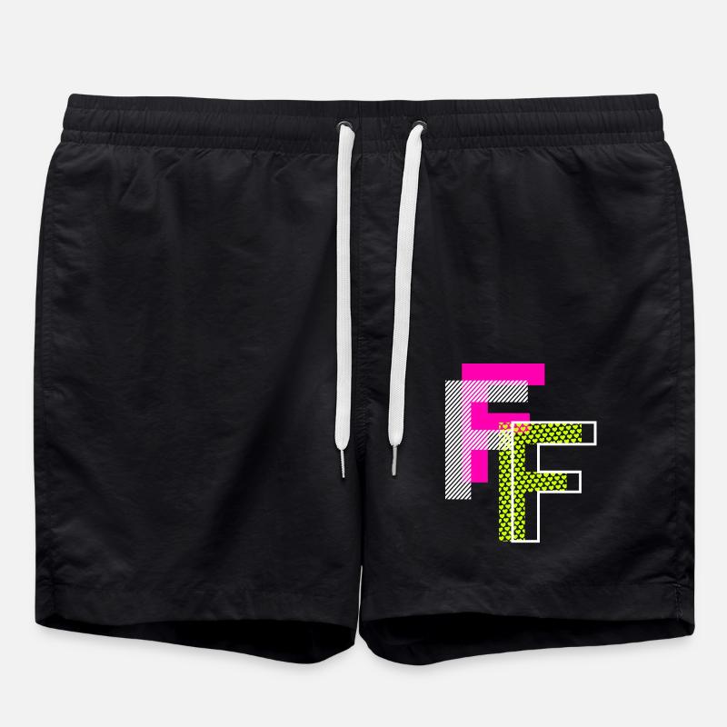 F Letter - Swim Trunks - black