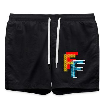 The F - Swim Trunks - black - Front - AI Model Male 185 light (185cm)
