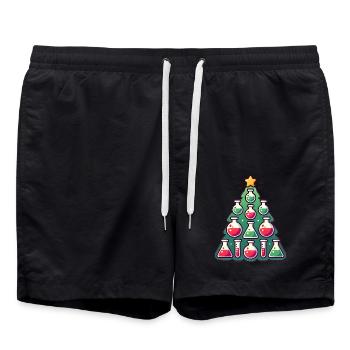 Chemistry Christmas Tree Design - Swim Trunks - black - Front - AI Model Male 185 light (185cm)