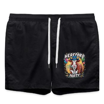 Cow Party avec Herefords - Short de bain - noir - Devant - AI Model Male 185 light (185cm)