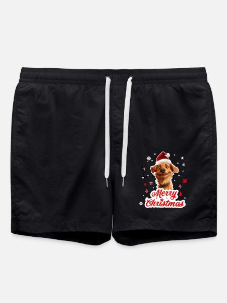 Merry christmas dog - Swim Trunks - black