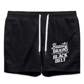 Black belt and self-confidence - Swim Trunks - black - Front - AI Model Male 185 light (185cm)