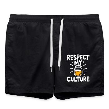 Kombucha-Liebhaber Design - Badeshorts - Schwarz - Vorne - AI Model Male 185 light (185cm)