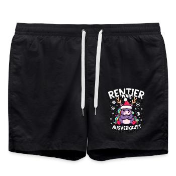 Rentier war ausverkauft Einhorn - Badeshorts - Schwarz - Vorne - AI Model Male 185 light (185cm)