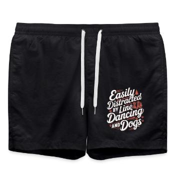 Dicton amusant pour les amoureux de la danse et des chiens - Short de bain - noir - Devant - AI Model Male 185 light (185cm)