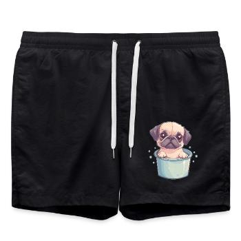 Bain de carlin - Short de bain - noir - Devant - AI Model Male 185 light (185cm)