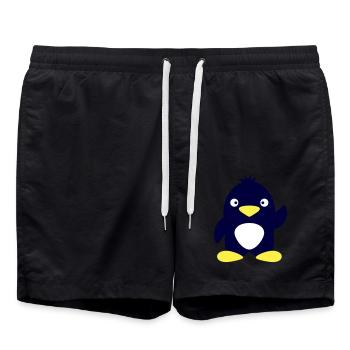 Mignon pingouin agitant l’Antarctique Pôle Sud Animal oiseau - Short de bain - noir - Devant - AI Model Male 185 light (185cm)