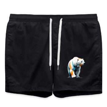 Ours polaire art vectoriel avec illustration vibrante - Short de bain - noir - Devant - AI Model Male 185 light (185cm)
