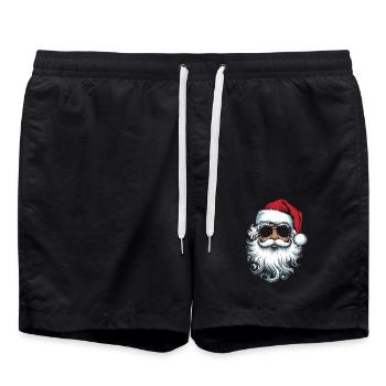 Elegant Santa Hat Beard and Shades - Swim Trunks - black - Front - AI Model Male 185 light (185cm)