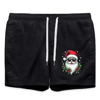 Cool Santa Claus with sunglasses Christmas - Swim Trunks - black - Front - AI Model Male 185 light (185cm)