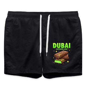Chocolat de Dubaï - Drôle de dicton - Short de bain - noir - Devant - AI Model Male 185 light (185cm)