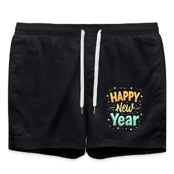 Nouvel An - Halloween Femmes - Short de bain - noir - Devant - AI Model Male 185 light (185cm)