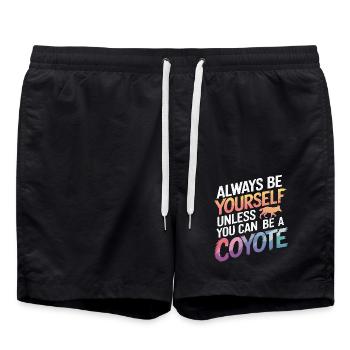 Coyote Animal Drôle - Short de bain - noir - Devant - AI Model Male 185 light (185cm)