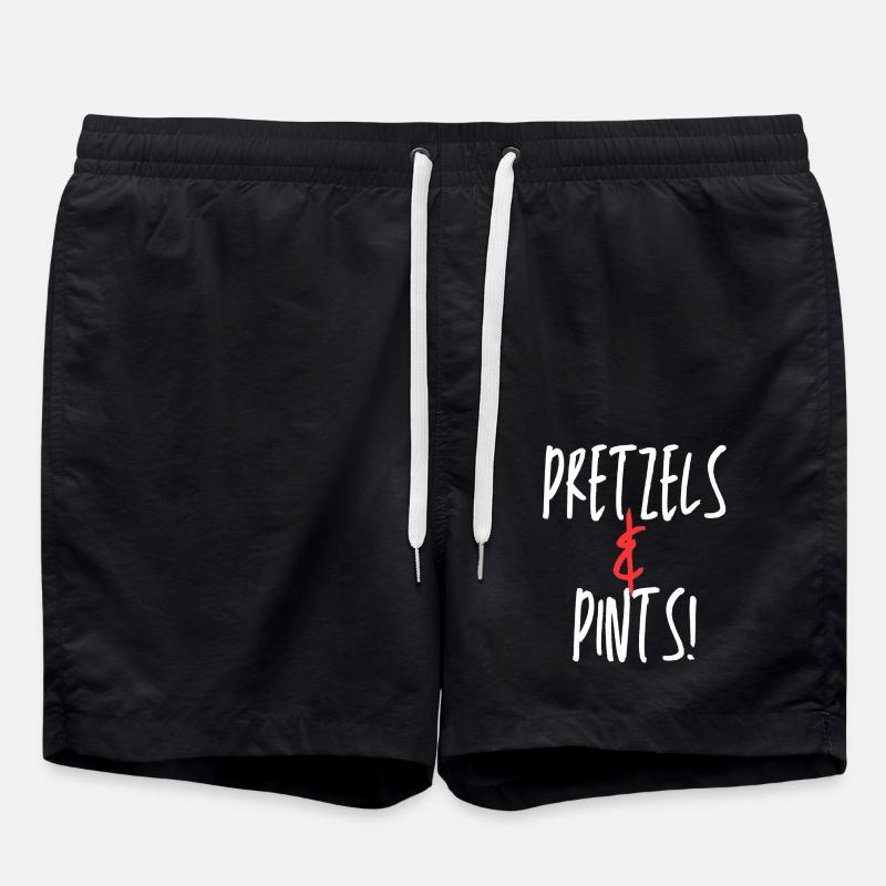 Bretzels et pintes Design amusant - Short de bain - noir
