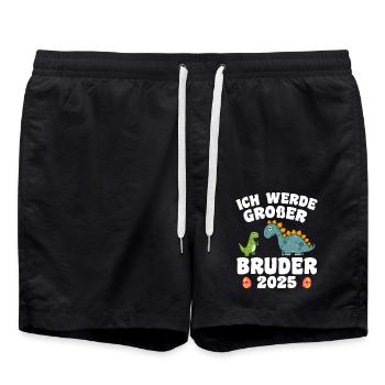 Ich Werde Großer Bruder 2025 - Badeshorts - Schwarz - Vorne - AI Model Male 185 light (185cm)