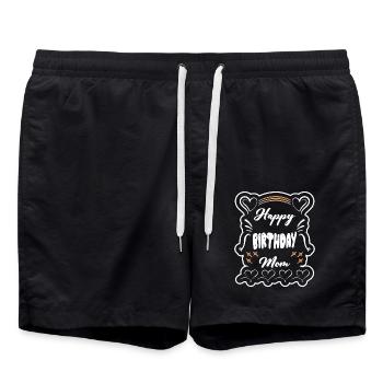 T-shirt Happy birthday Mom 2025 - Short de bain - noir - Devant - AI Model Male 185 light (185cm)