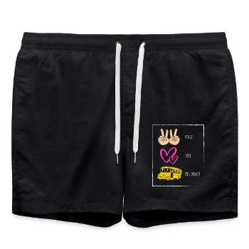 Schulbusfahrer Schulbus - Badeshorts - Schwarz - Vorne - AI Model Male 185 light (185cm)