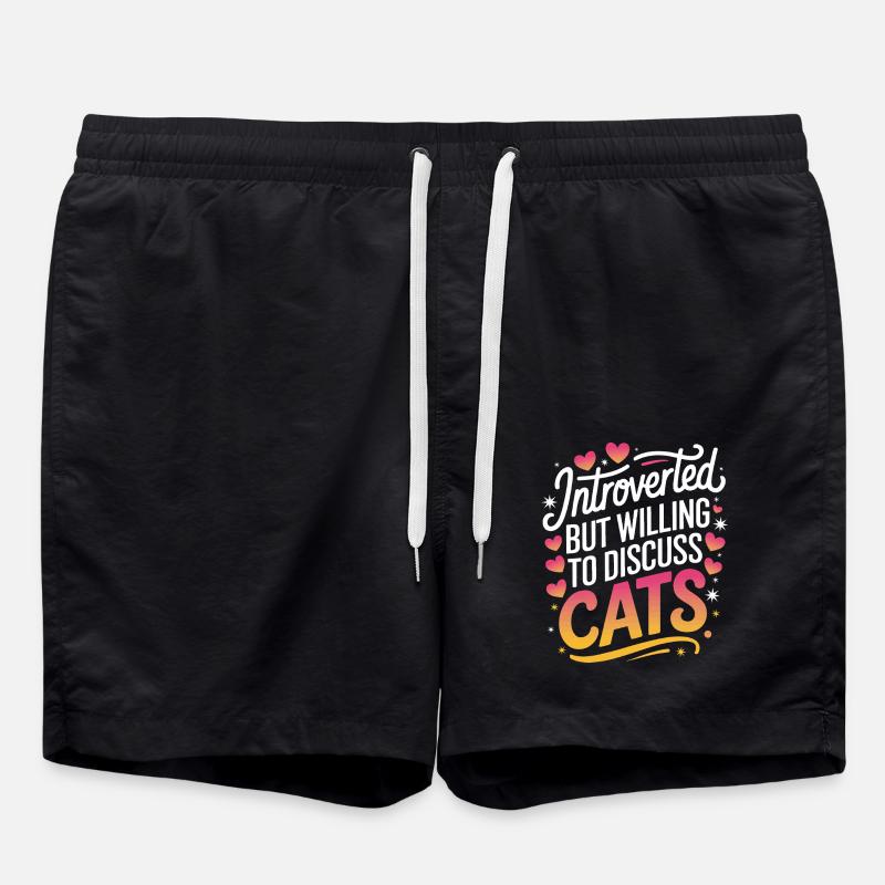 Introvert, antisocial, introvert - Swim Trunks - black