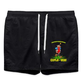 Explo-rer Funny Adventures Hiker and Excursion - Swim Trunks - black - Front - AI Model Male 185 light (185cm)