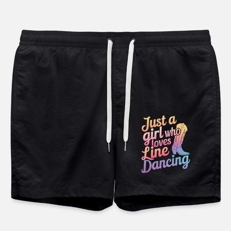 Line Dancing Dancing Dancers - Swim Trunks - black