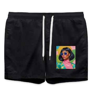 Women color - Badeshorts - Schwarz - Vorne - AI Model Male 185 light (185cm)