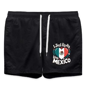 Mexique Mexique Mexicain Espagnol - Short de bain - noir - Devant - AI Model Male 185 light (185cm)
