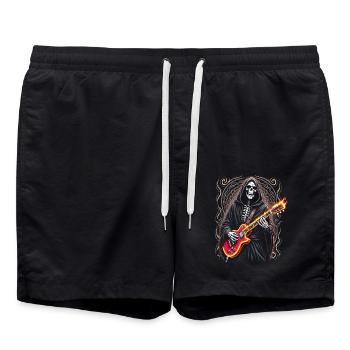 Grim Reaper avec guitare électrique Rock Heavy Metal - Short de bain - noir - Devant - AI Model Male 185 light (185cm)