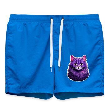 Katze modernes Design lila - Badeshorts - Cobalt blue - Vorne