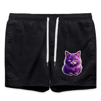 Cat modern design - Swim Trunks - black - Front - AI Model Male 185 light (185cm)