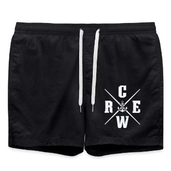 crew anker - Badeshorts - Schwarz - Vorne - AI Model Male 185 light (185cm)