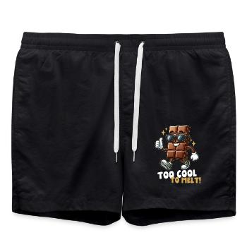 Cooler Schokoriegel - Badeshorts - Schwarz - Vorne - AI Model Male 185 light (185cm)