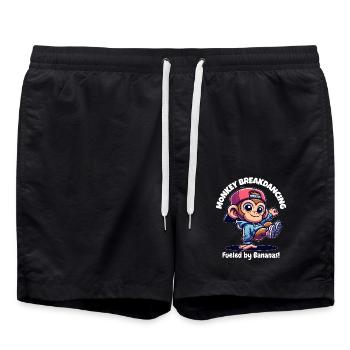 Monkey breakdancer - Swim Trunks - black - Front - AI Model Male 185 light (185cm)