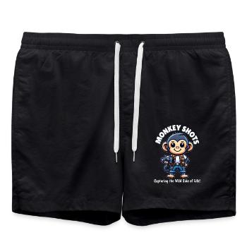 Photographe chimpanzé - Short de bain - noir - Devant - AI Model Male 185 light (185cm)
