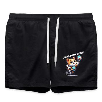 Cat volleyball - Swim Trunks - black - Front - AI Model Male 185 light (185cm)