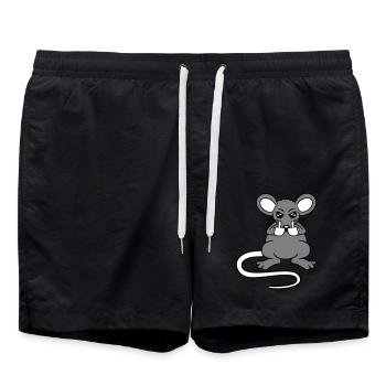 Maus Böse Wütend Frustriert Aggressiv Mittelfinger - Badeshorts - Schwarz - Vorne - AI Model Male 185 light (185cm)