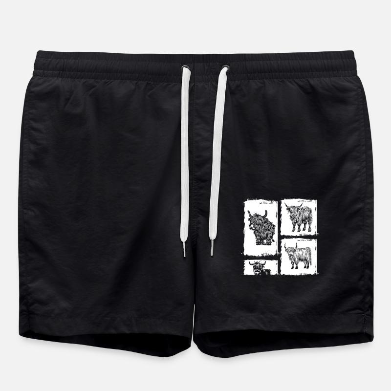 Bovins vaches Bovins Highland - Short de bain - noir